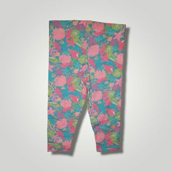 Cynthia Rowley Pink and blue sea horse and starfish Capri legging size 7 8 - Picture 3 of 4